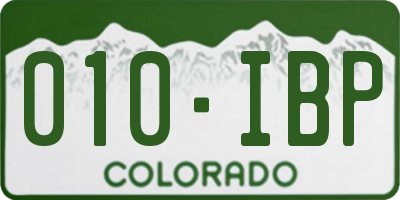 CO license plate 010IBP