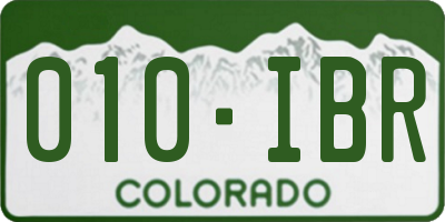 CO license plate 010IBR