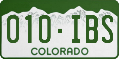 CO license plate 010IBS