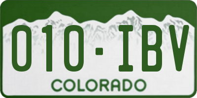 CO license plate 010IBV