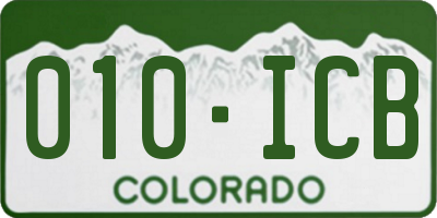 CO license plate 010ICB