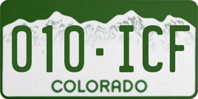 CO license plate 010ICF