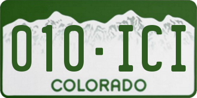 CO license plate 010ICI