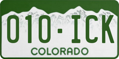 CO license plate 010ICK