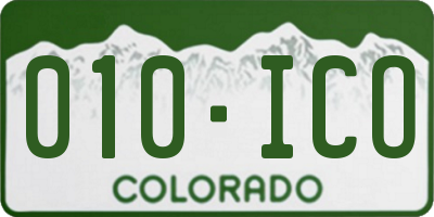 CO license plate 010ICO