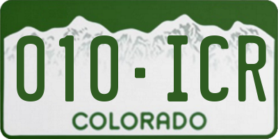 CO license plate 010ICR