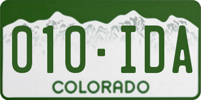 CO license plate 010IDA