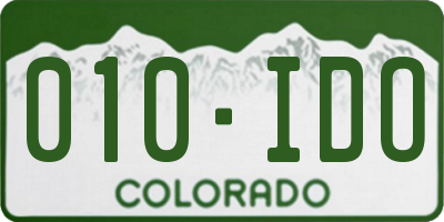 CO license plate 010IDO