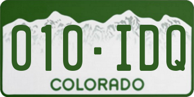 CO license plate 010IDQ