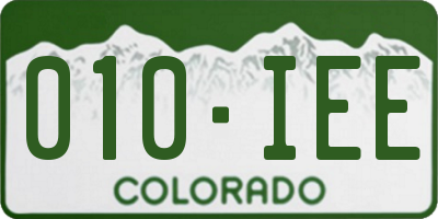 CO license plate 010IEE