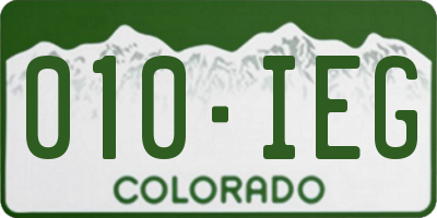 CO license plate 010IEG