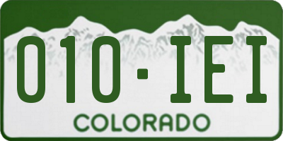 CO license plate 010IEI