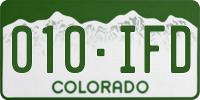 CO license plate 010IFD