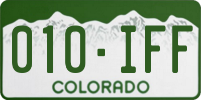 CO license plate 010IFF