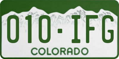 CO license plate 010IFG