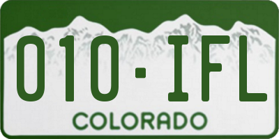 CO license plate 010IFL