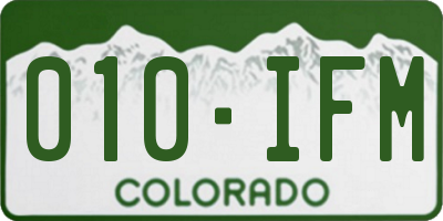 CO license plate 010IFM