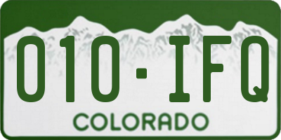 CO license plate 010IFQ
