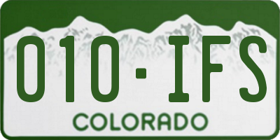 CO license plate 010IFS