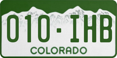 CO license plate 010IHB