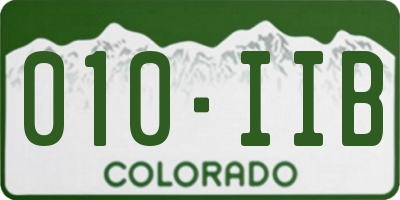 CO license plate 010IIB