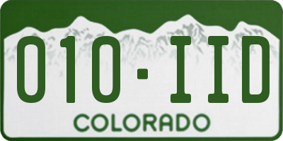 CO license plate 010IID