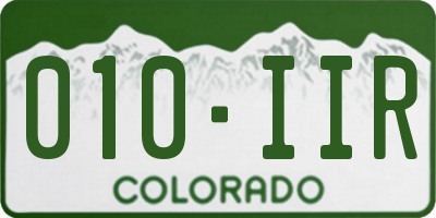 CO license plate 010IIR