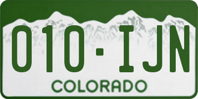CO license plate 010IJN