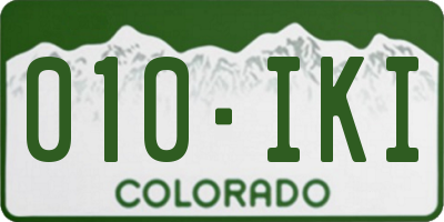 CO license plate 010IKI