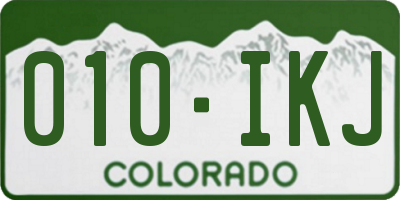 CO license plate 010IKJ