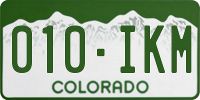 CO license plate 010IKM