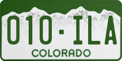CO license plate 010ILA