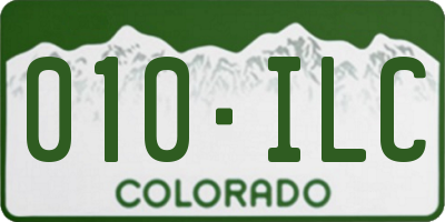 CO license plate 010ILC