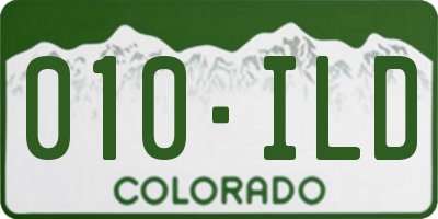 CO license plate 010ILD
