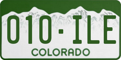 CO license plate 010ILE