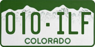 CO license plate 010ILF