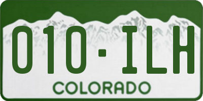 CO license plate 010ILH