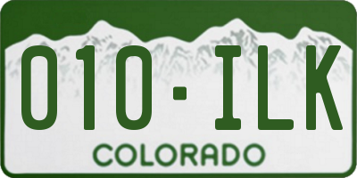CO license plate 010ILK