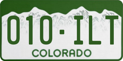 CO license plate 010ILT