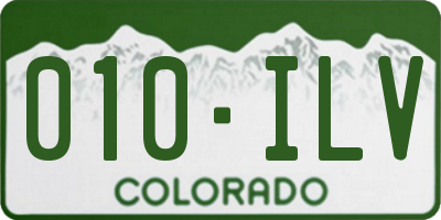 CO license plate 010ILV