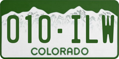 CO license plate 010ILW
