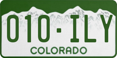 CO license plate 010ILY