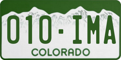 CO license plate 010IMA