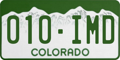 CO license plate 010IMD