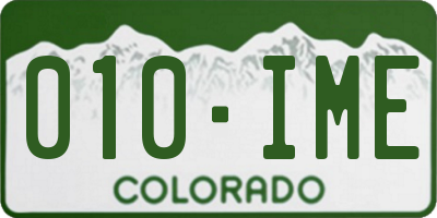 CO license plate 010IME