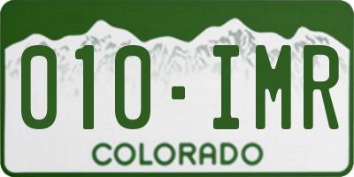 CO license plate 010IMR