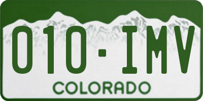 CO license plate 010IMV