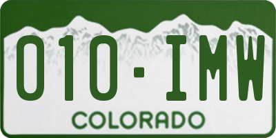 CO license plate 010IMW