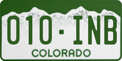 CO license plate 010INB