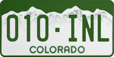 CO license plate 010INL